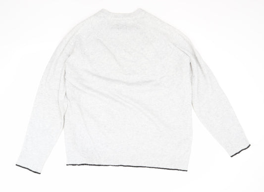 Burton Mens Grey Round Neck  Polyester Pullover Jumper Size L