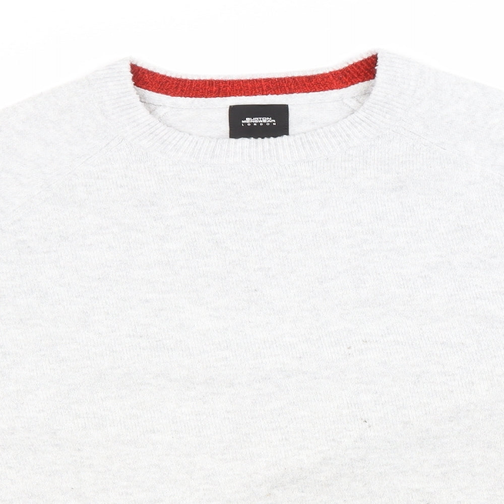 Burton Mens Grey Round Neck  Polyester Pullover Jumper Size L