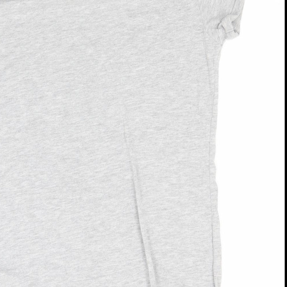 Papaya Womens Grey  Cotton Basic T-Shirt Size 8 Round Neck