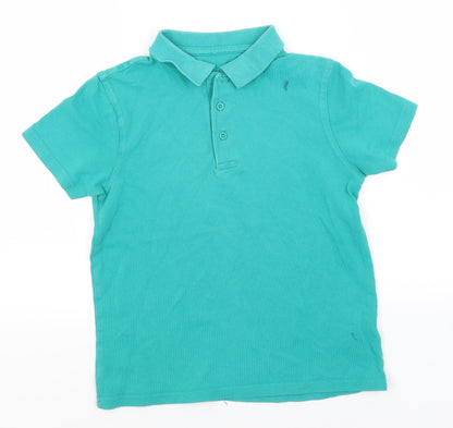 George Boys Green  Cotton Basic Polo Size 7-8 Years Collared