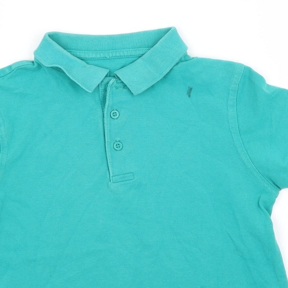 George Boys Green  Cotton Basic Polo Size 7-8 Years Collared