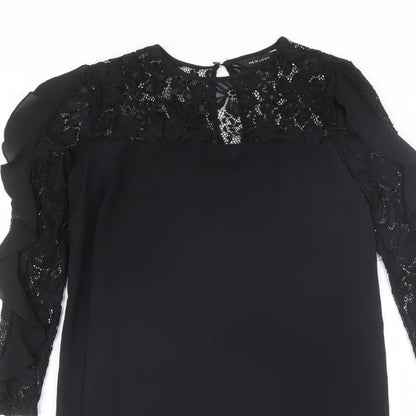 New Look Womens Black  Polyester Shift  Size 6  Round Neck