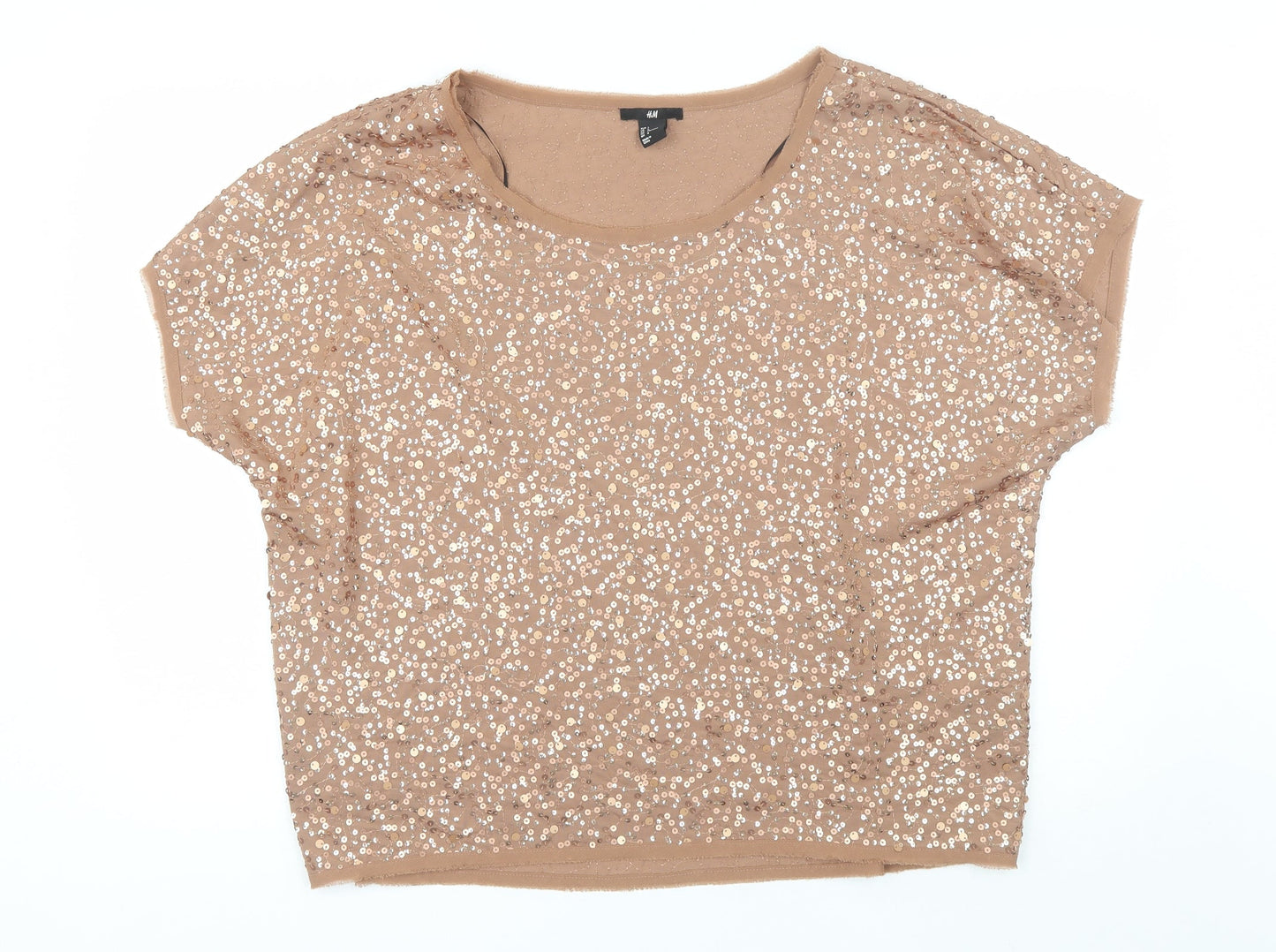 Womens UK Size L H&M Brown Basic Blouse