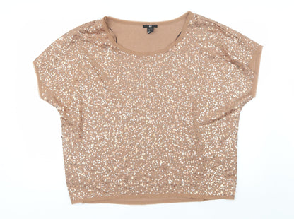 Womens UK Size L H&M Brown Basic Blouse