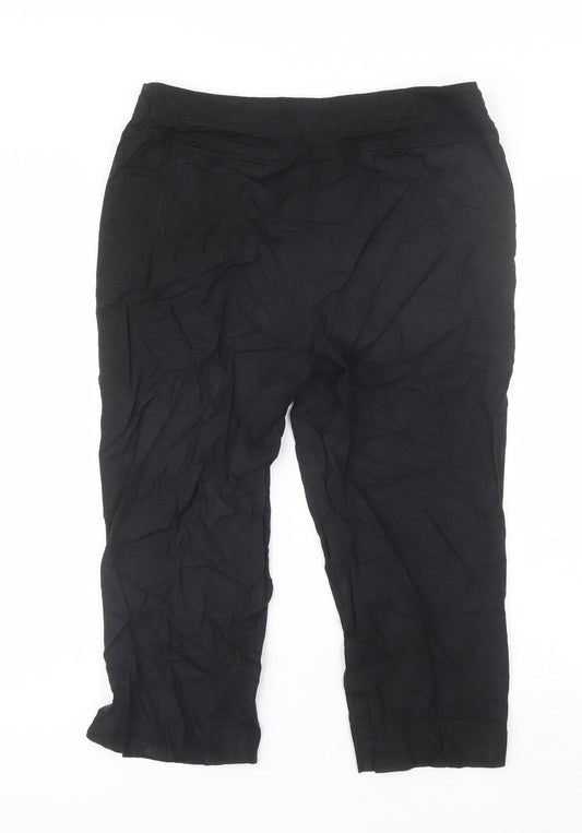 Papaya Womens Black  Viscose Cut-Off Shorts Size 10 L18 in Regular