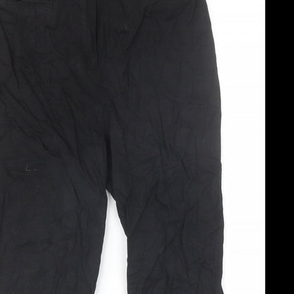 Papaya Womens Black  Viscose Cut-Off Shorts Size 10 L18 in Regular