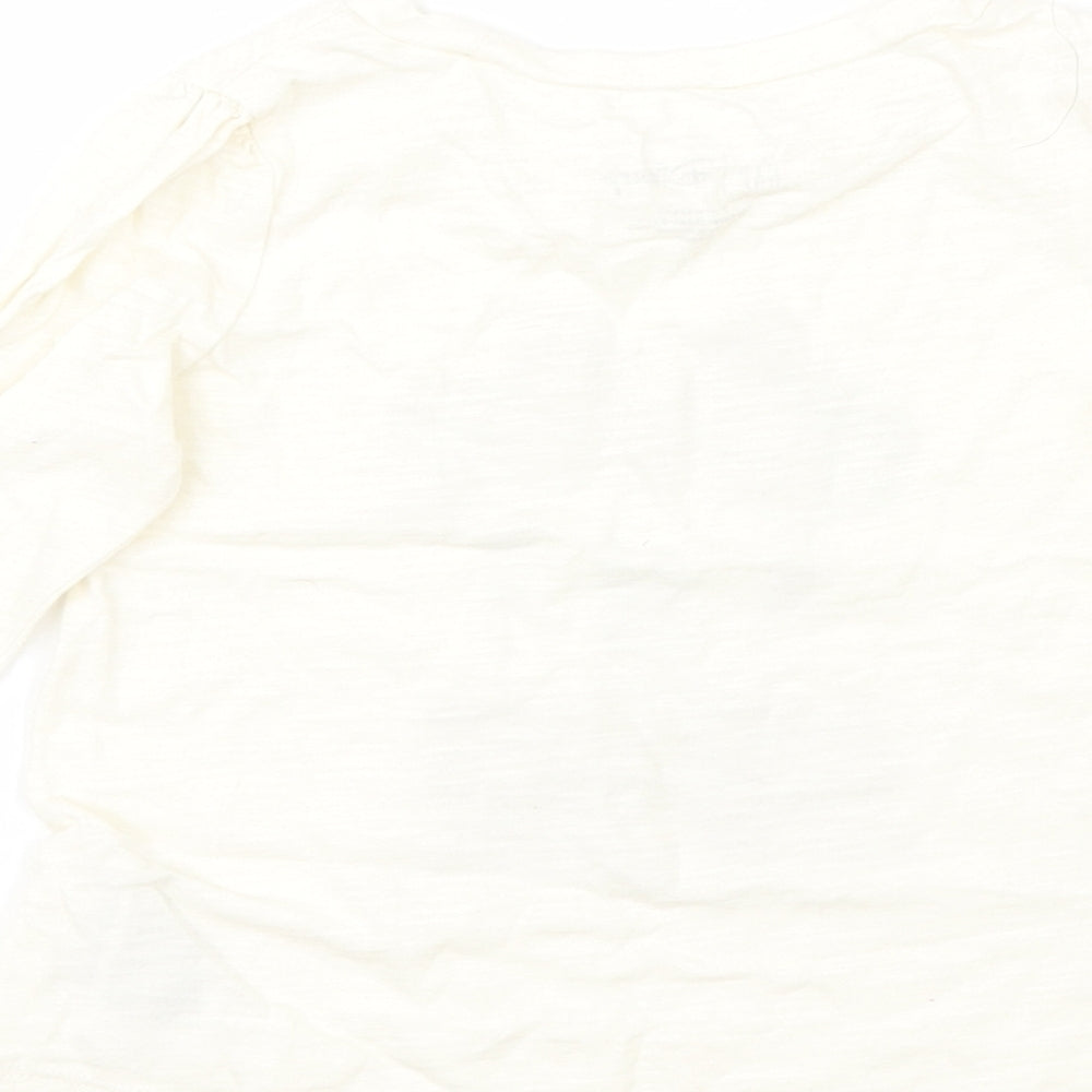 Gap Girls Ivory  Cotton Basic T-Shirt Size 3 Years Round Neck  - minnie mouse