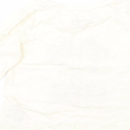 Gap Girls Ivory  Cotton Basic T-Shirt Size 3 Years Round Neck  - minnie mouse