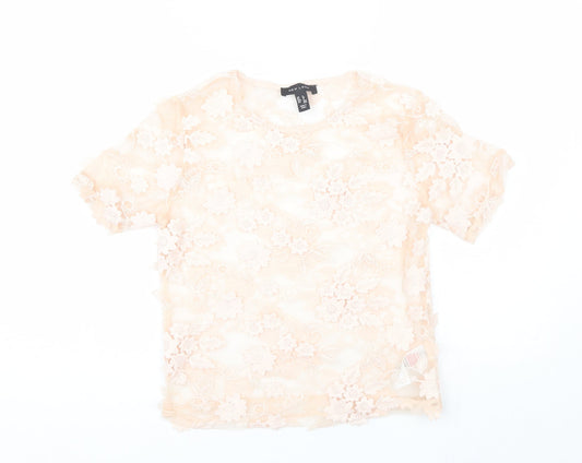 Womens UK Size 8 New Look Pink Basic Blouse