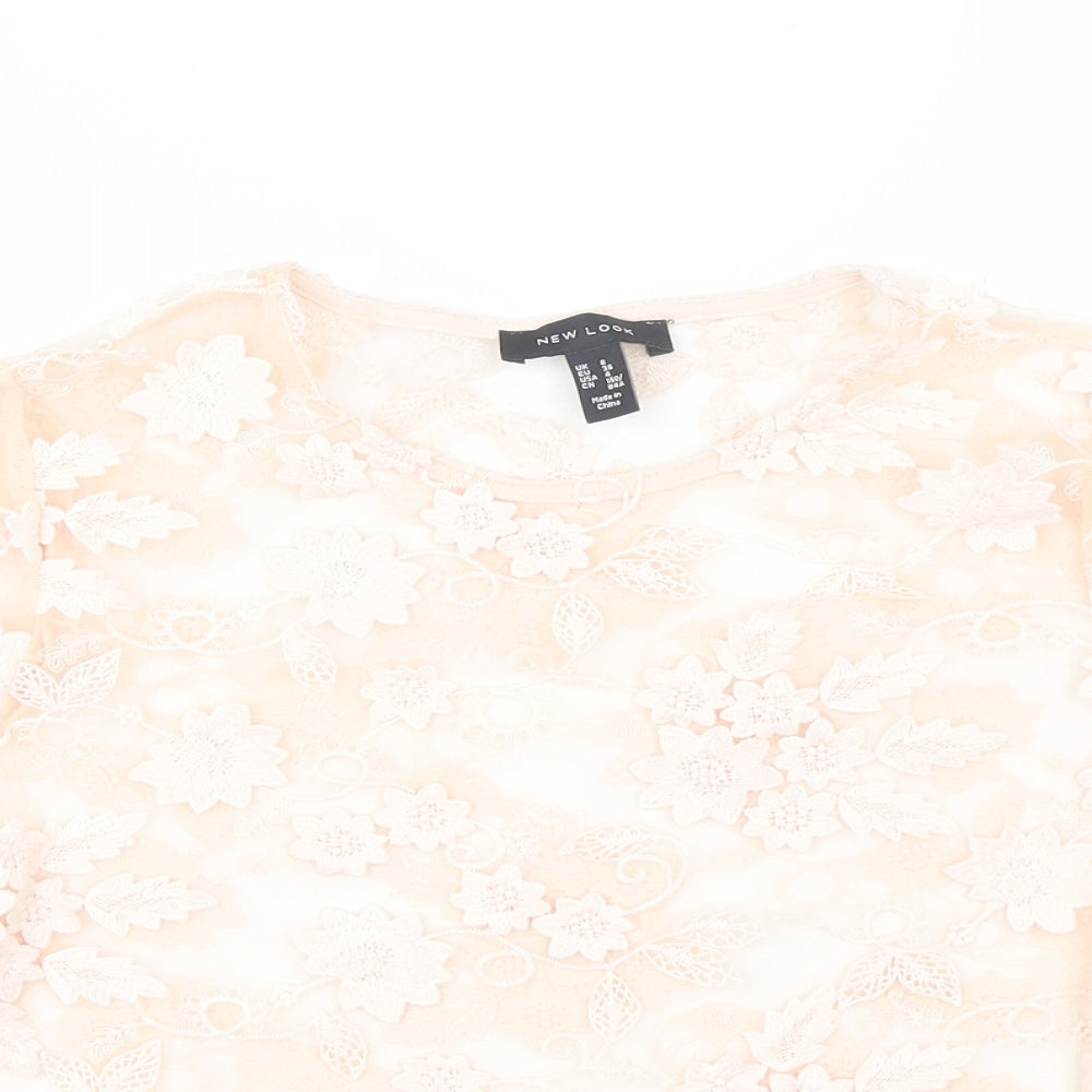 Womens UK Size 8 New Look Pink Basic Blouse