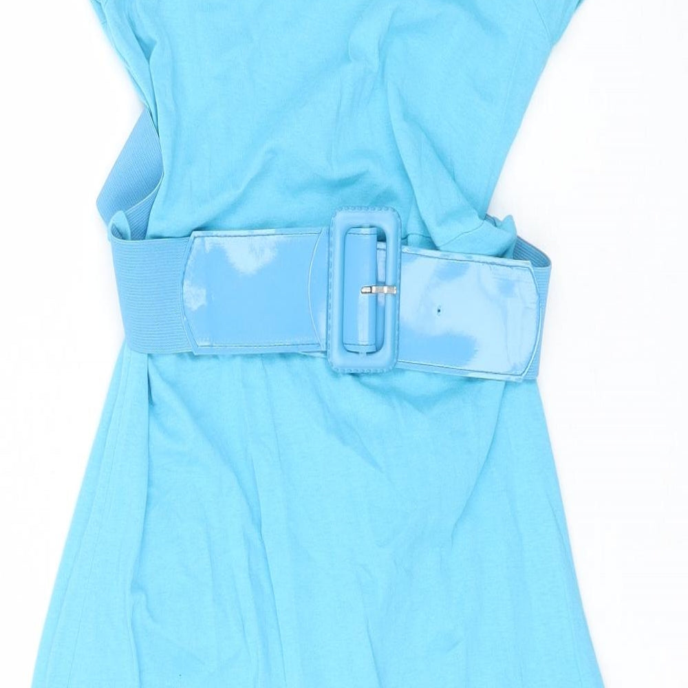 Portobello Womens Blue  Cotton Shift  Size S  Round Neck