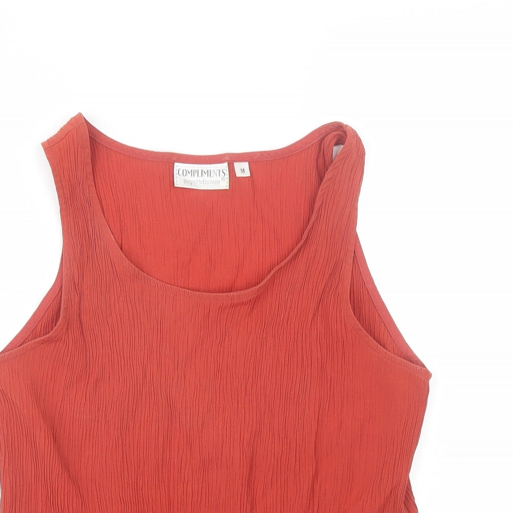 Womens UK Size M Compliments Red Basic Blouse