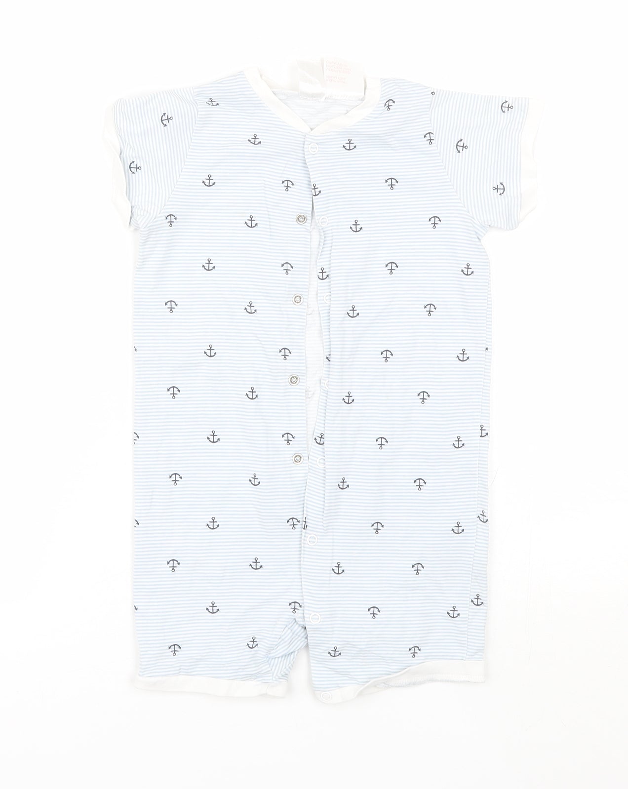 H&M Baby Blue Striped Cotton Babygrow One-Piece Size 18-24 Months   - Anchor
