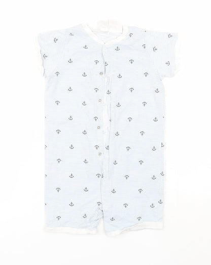 H&M Baby Blue Striped Cotton Babygrow One-Piece Size 18-24 Months   - Anchor