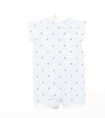 H&M Baby Blue Striped Cotton Babygrow One-Piece Size 18-24 Months   - Anchor