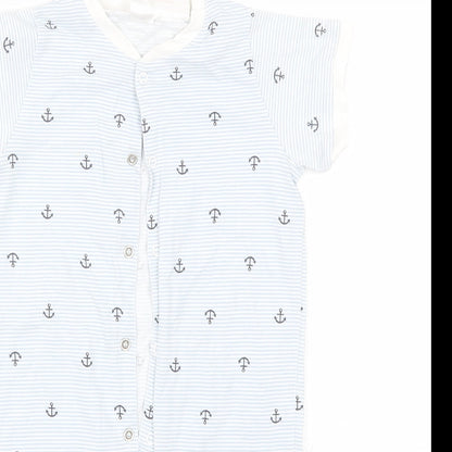 H&M Baby Blue Striped Cotton Babygrow One-Piece Size 18-24 Months   - Anchor