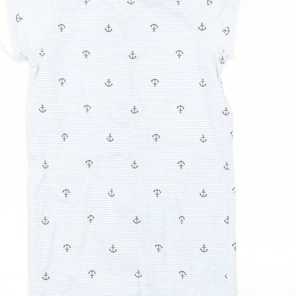 H&M Baby Blue Striped Cotton Babygrow One-Piece Size 18-24 Months   - Anchor