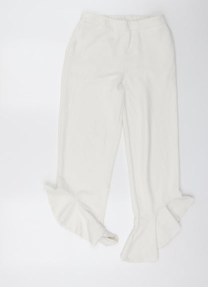 Womens UK Size M Cherry Koko Regular Fit Bloomer White Trousers