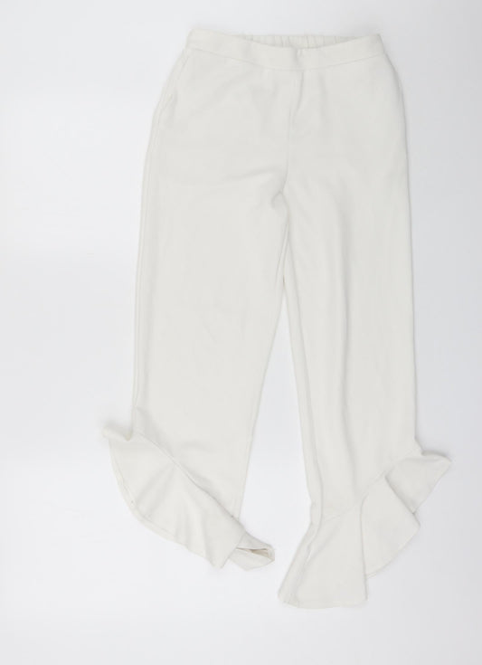 Womens UK Size M Cherry Koko Regular Fit Bloomer White Trousers