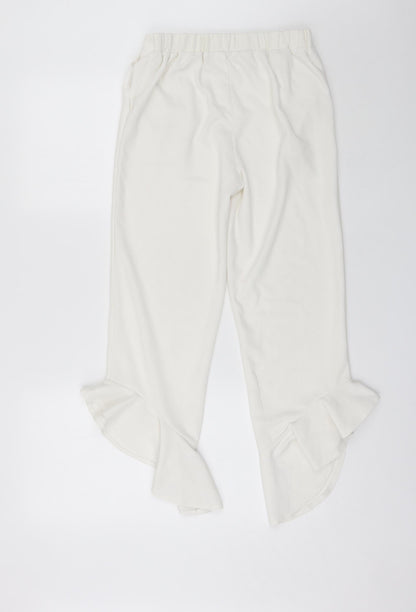 Womens UK Size M Cherry Koko Regular Fit Bloomer White Trousers