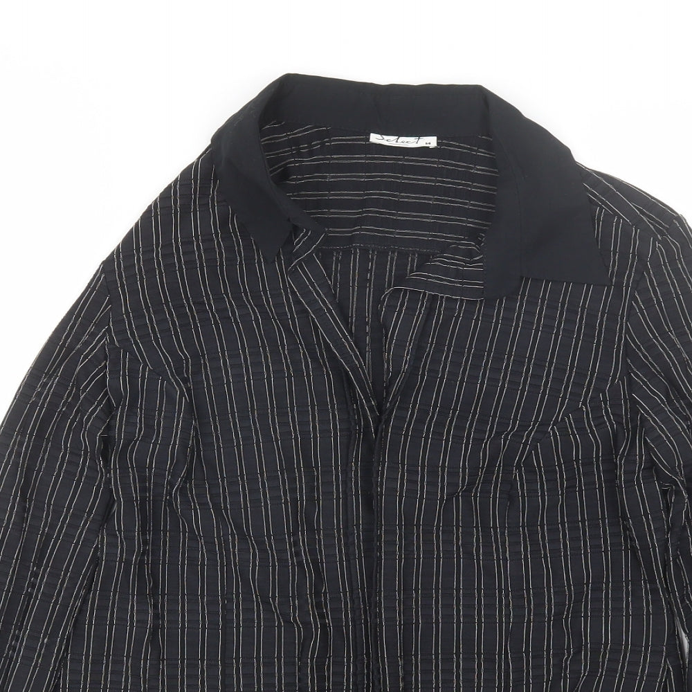 Womens UK Size 14 Select Black Basic Button-Up
