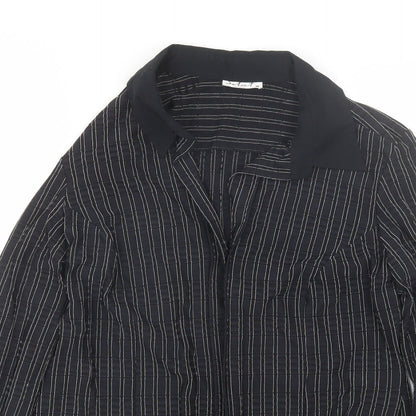 Womens UK Size 14 Select Black Basic Button-Up