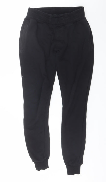 304 Womens Black  Cotton Sweatpants Trousers Size S L27 in Regular