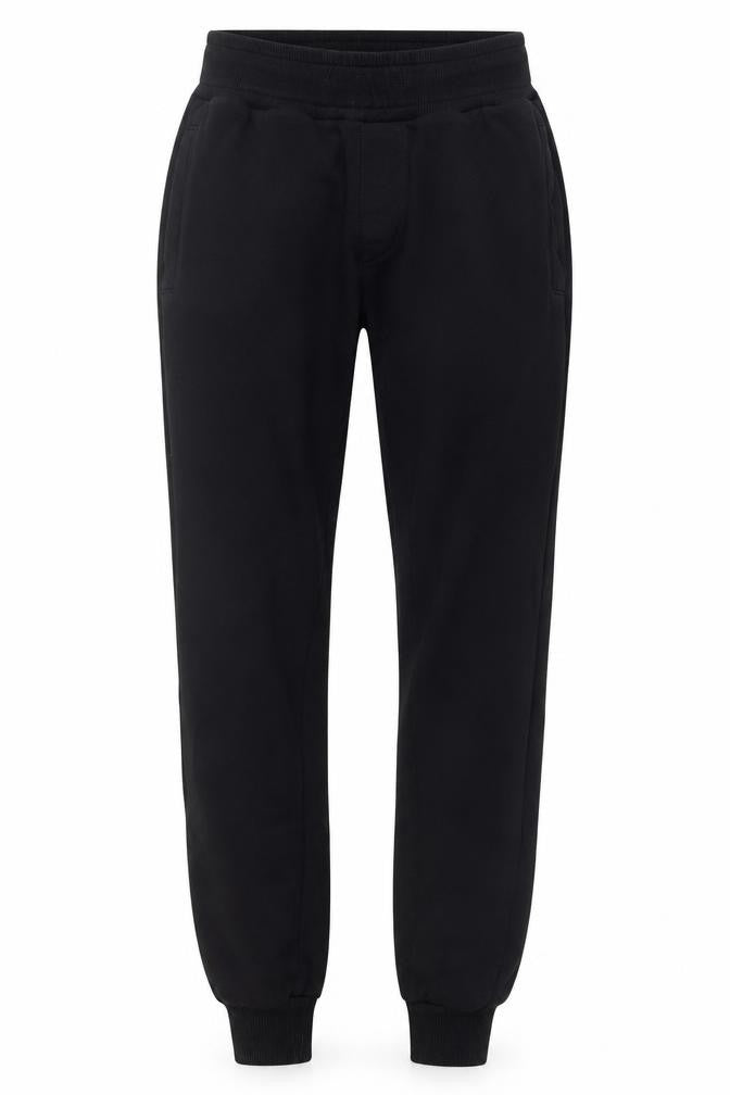 Front view of 304 women’s black cotton sweatpants, size S, 27-inch leg regular