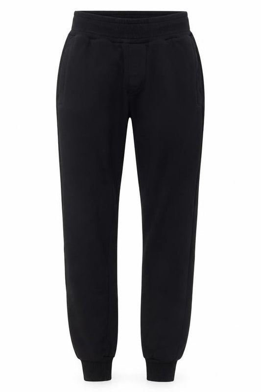 Front view of 304 women’s black cotton sweatpants, size S, 27-inch leg regular