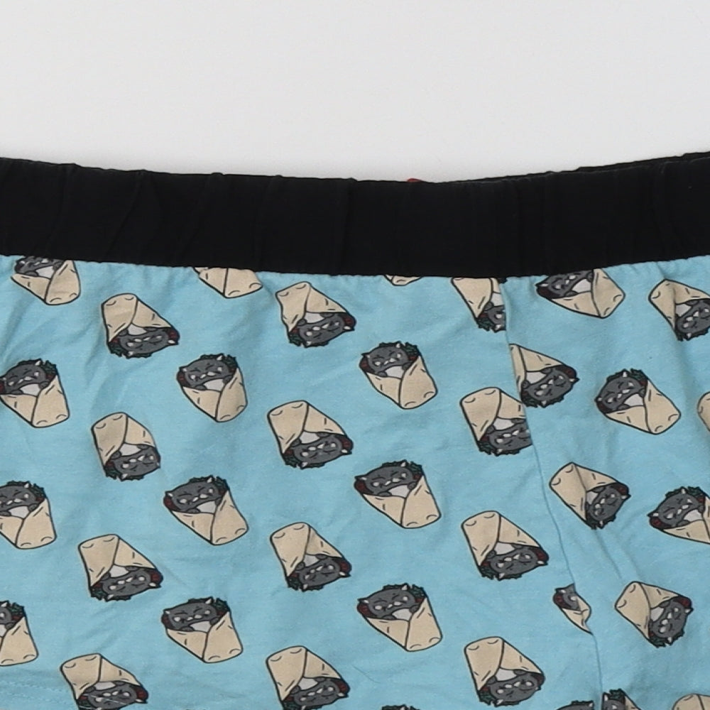 New Look Womens Blue Geometric Cotton  Pyjama Pants Size M