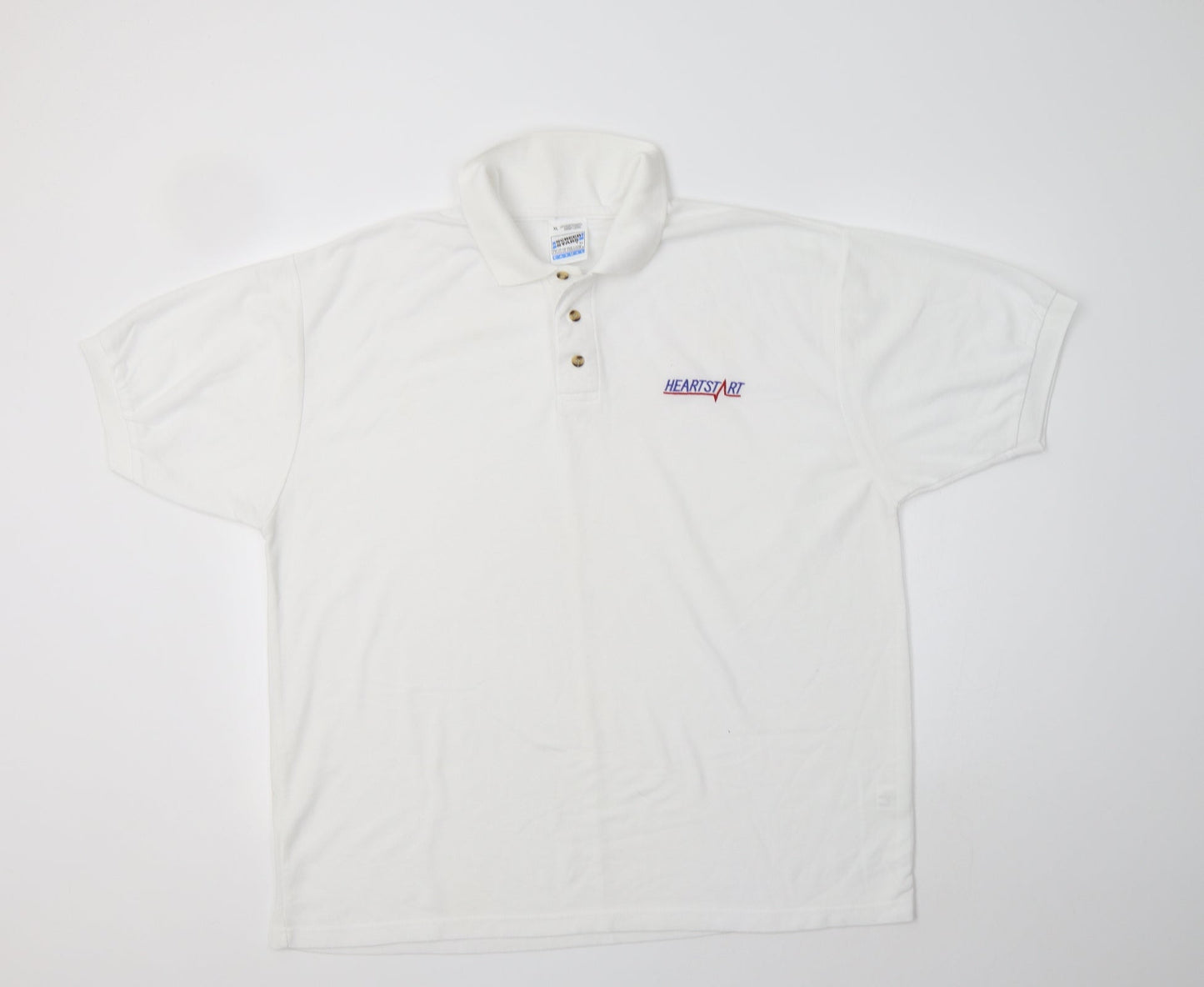 Fruit of the Loom Mens White  Polyester  Polo Size XL Collared