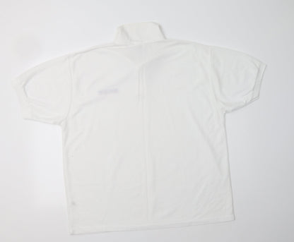 Fruit of the Loom Mens White  Polyester  Polo Size XL Collared