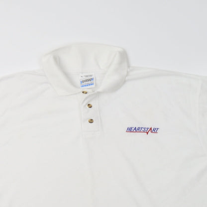 Fruit of the Loom Mens White  Polyester  Polo Size XL Collared