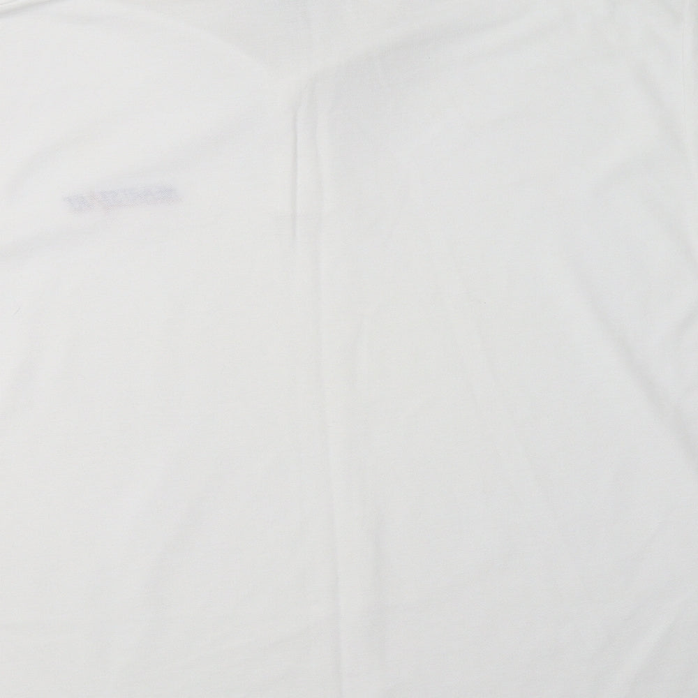 Fruit of the Loom Mens White  Polyester  Polo Size XL Collared