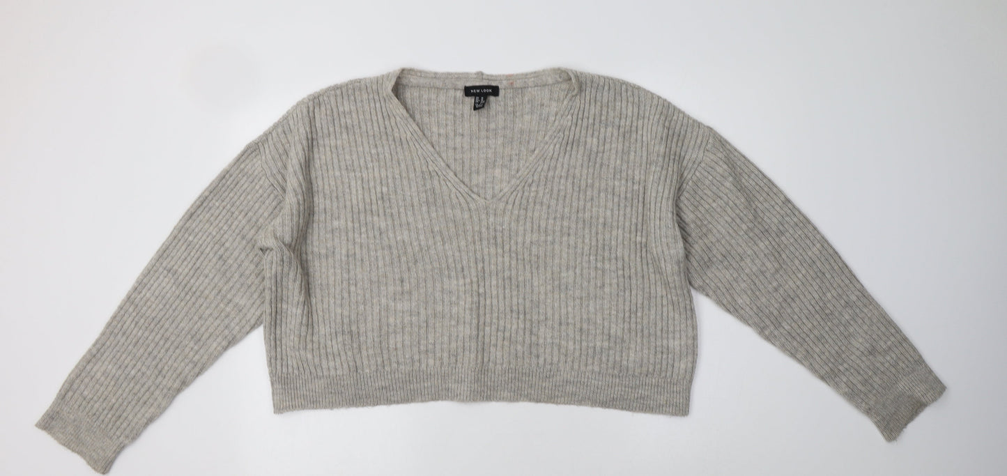 Womens UK Size M New Look Grey Pullover Jumper
