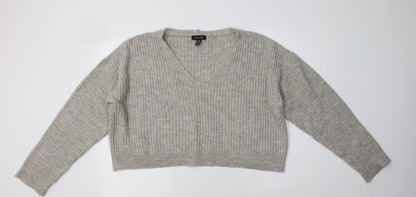 Womens UK Size M New Look Grey Pullover Jumper