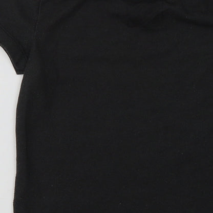 Brand and care label for Matalan boys’ black camouflage polyester basic t-shirt, size 5, years crew neck - your rules