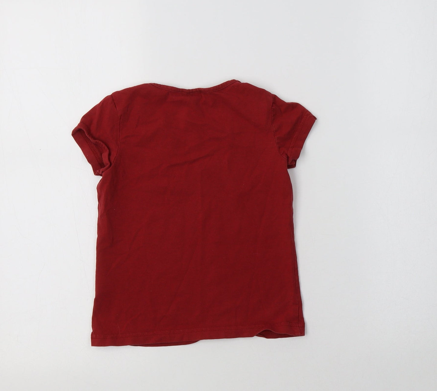 Preworn Girls Red  Cotton Basic T-Shirt Size 5 Years Crew Neck  - Harry Potter