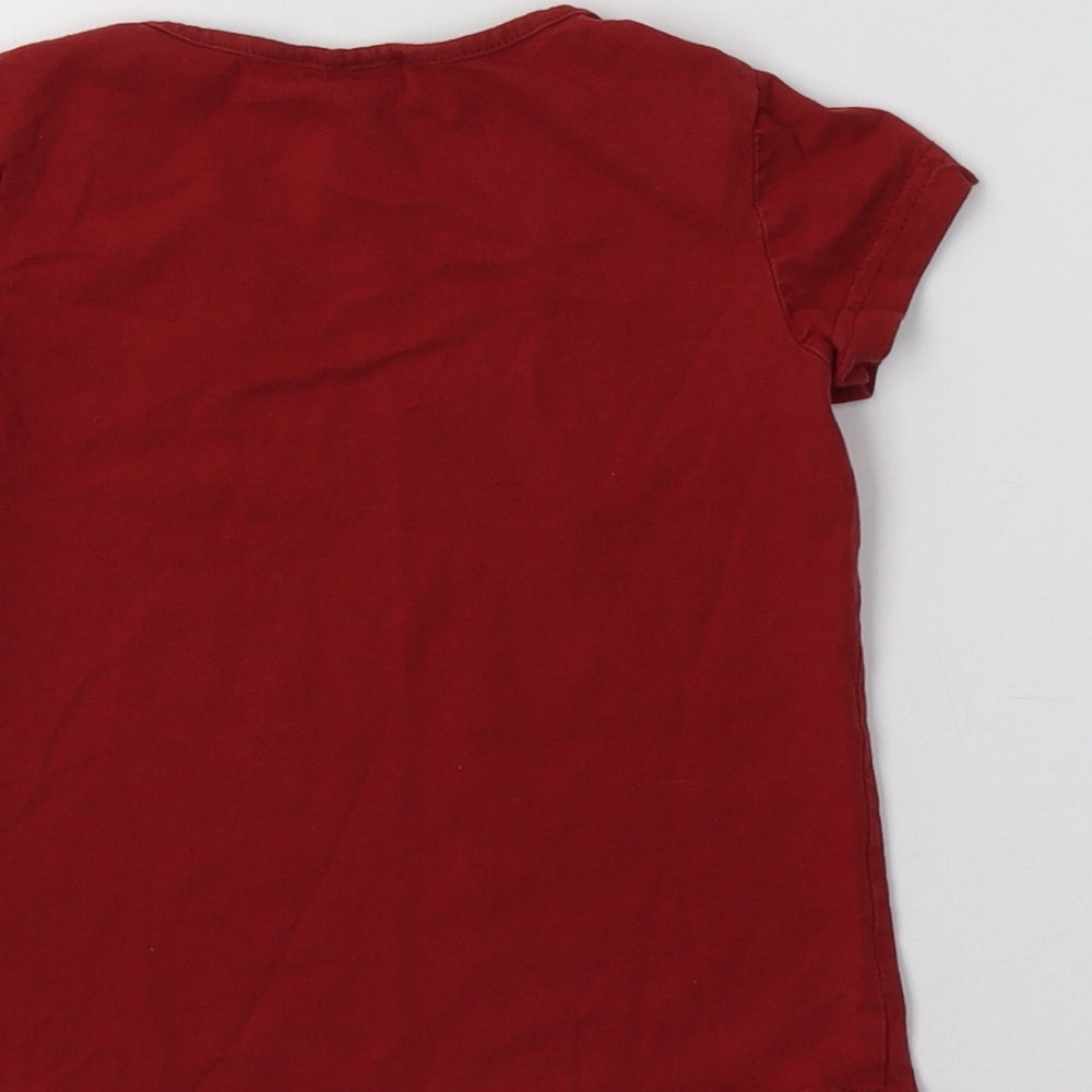 Preworn Girls Red  Cotton Basic T-Shirt Size 5 Years Crew Neck  - Harry Potter