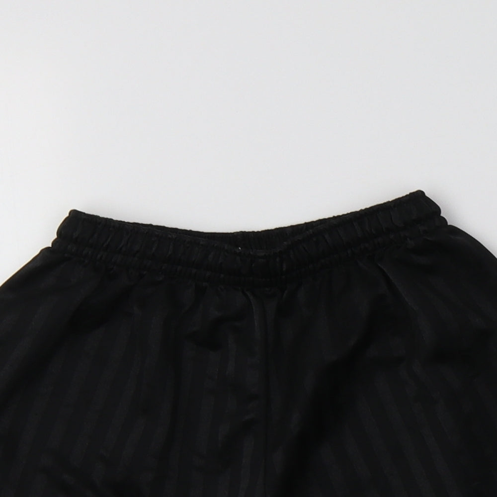 Preworn Boys Black Striped Polyester Sweat Shorts Size 9-10 Years  Regular