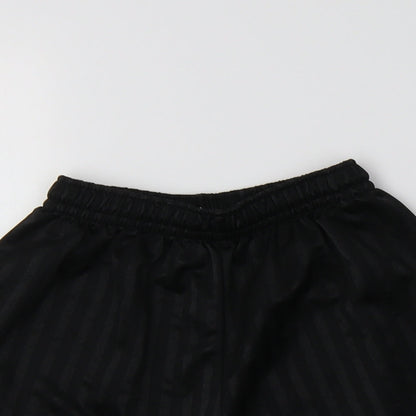 Preworn Boys Black Striped Polyester Sweat Shorts Size 9-10 Years  Regular