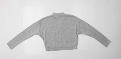 New Look Girls Grey Mock Neck  Polyester Pullover Jumper Size 12-13 Years