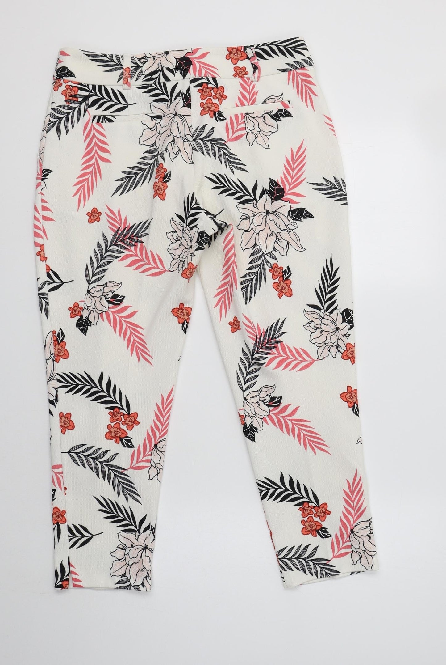 Womens UK Size 10 Dorothy Perkins Regular Fit Cropped White Trousers
