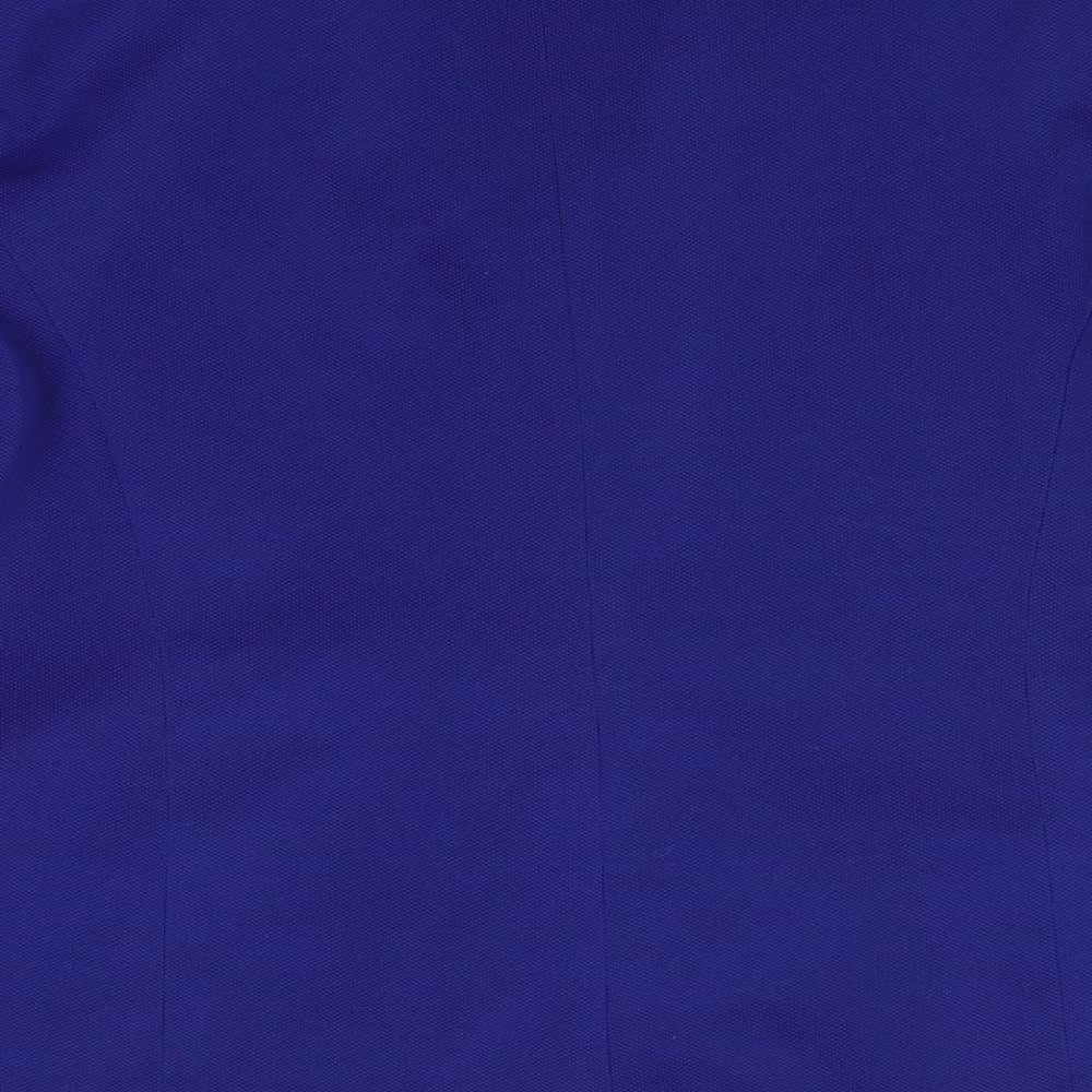 Brand and care label for Frime Collection women’s blue polyester jacket suit jacket, size XL, - mid blue