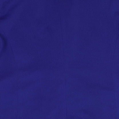 Brand and care label for Frime Collection women’s blue polyester jacket suit jacket, size XL, - mid blue