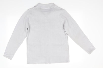 Womens UK Size 10 Preworn Grey Cardigan Jumper