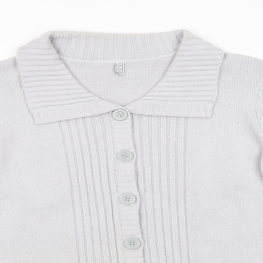 Womens UK Size 10 Preworn Grey Cardigan Jumper