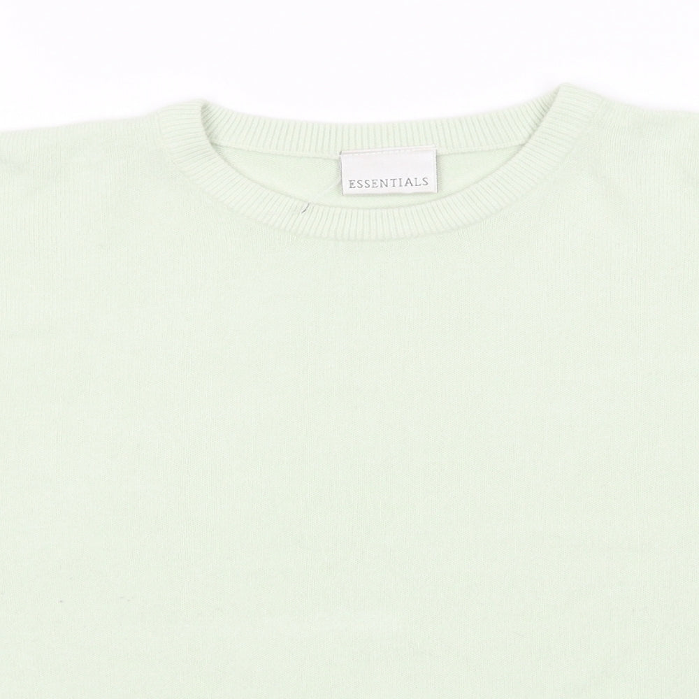 Womens UK Size 10 Essentials Green Pullover Jumper