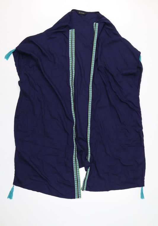 Evans Womens Blue Round Neck  Viscose Shrug Jumper Size 20