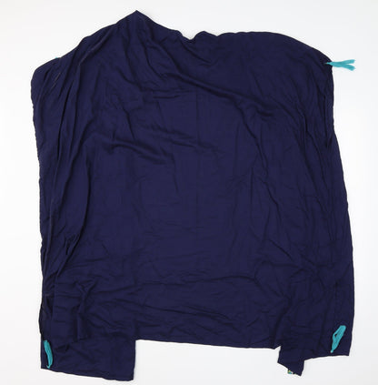 Evans Womens Blue Round Neck  Viscose Shrug Jumper Size 20